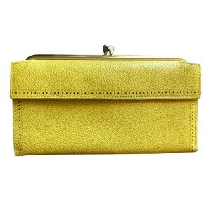 Vintage Rolfs Leather Yellow Snap wallet Slim
